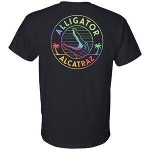 White Alligator Alcatraz Unisex T-Shirt Black
